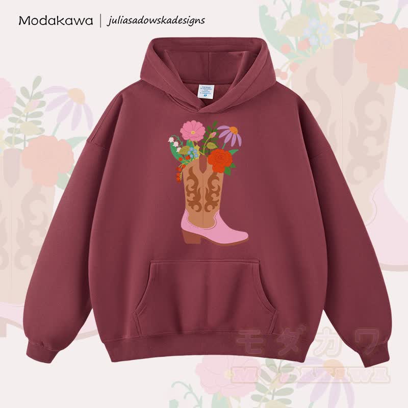 MODAKAWA × juliasadowskadesigns 花柄シューズグラフィック ルーズフーディー - 赤 - 2XL - image 4