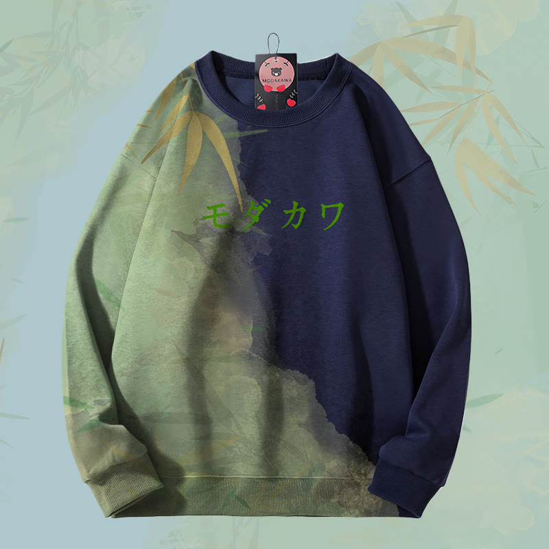 MODAKAWA バンブーグラデーション オールオーバープリント ユニセックス スウェットシャツ - Purplish Blue - 4XL - image 8