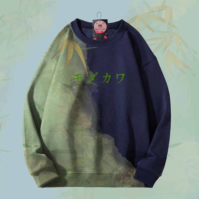 MODAKAWA バンブーグラデーション オールオーバープリント ユニセックス スウェットシャツ - Purplish Blue - 4XL - image 8