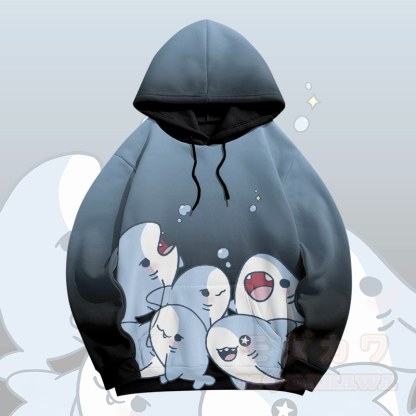 MODAKAWA グラデーション プレイフル シャーク グラフィック プルオーバー パーカー - image 4