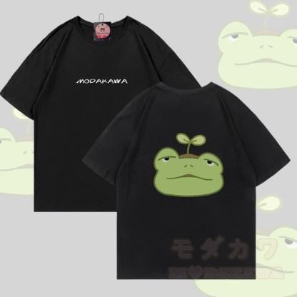 スプラウトフロッググラフィックModakawa綿Tシャツ - 黒 - 5XL - image 4