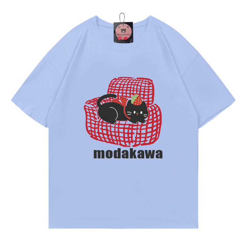 ソファキティプリントModakawaTシャツ - Blue - 5XL - image 5