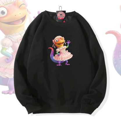 バレリーナ・リザード・グラフィック・Modakawa・スウェットシャツ - Black - 5XL - image 2