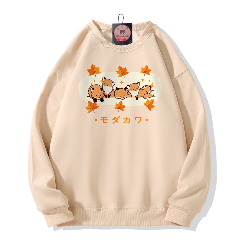 フォックスプリント MODAKAWA ラウンドカラー スウェットシャツ - Apricot B - 5XL - image 6