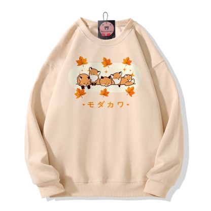 フォックスプリント MODAKAWA ラウンドカラー スウェットシャツ - Apricot B - 5XL - image 6