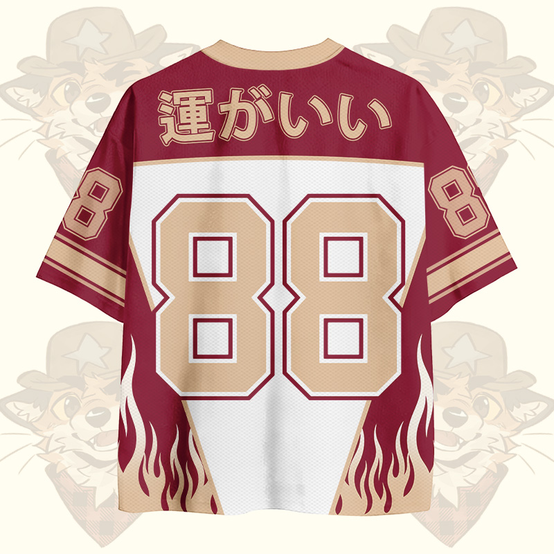 MODAKAWA × atka LUCK OUT ウィンクフォックス ナンバーグラフィック ヴィンテージメッシュジャージーTシャツ - image 3