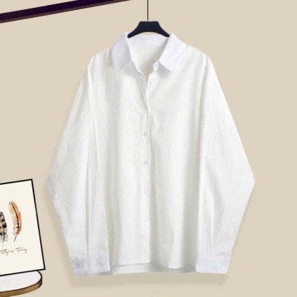 クロスニットセーター、ラペルシャツ、デニムパンツのマッチングコーデ - White Shirt - XL - image 13