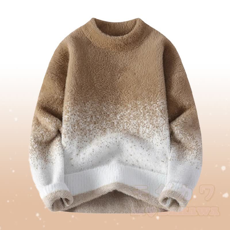 グラデーションニットファジーセーターコーデュロイパンツツーピース - カーキ色のセーター - 4XL - image 11