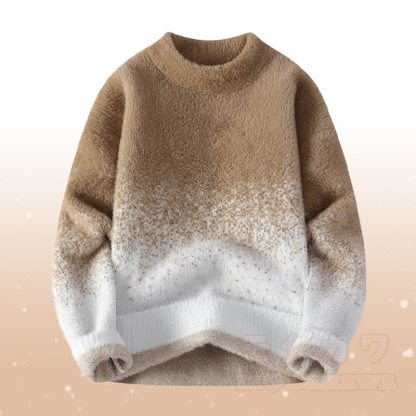 グラデーションニットファジーセーターコーデュロイパンツツーピース - カーキ色のセーター - 4XL - image 11