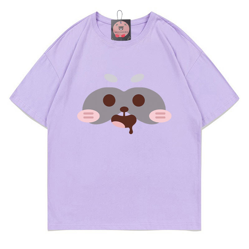 レッサーパンダプリントTシャツ - Purple - 5XL - image 5