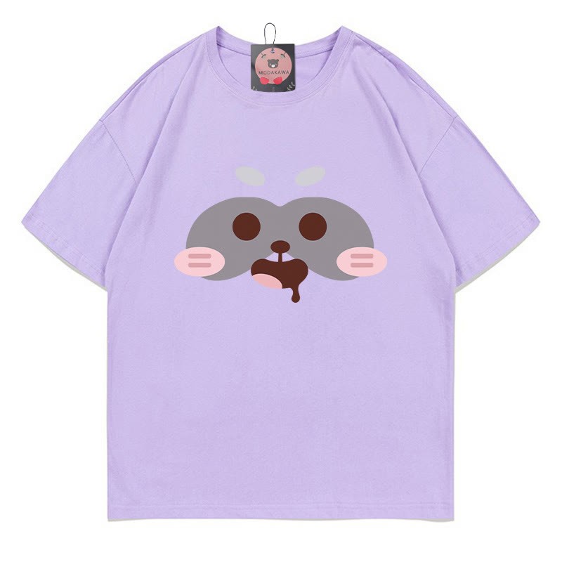 レッサーパンダプリントTシャツ - Purple - 5XL - image 5