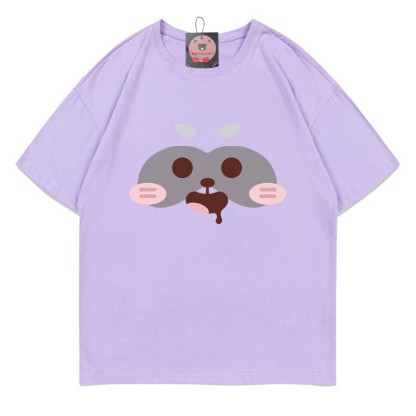 レッサーパンダプリントTシャツ - Purple - 5XL - image 5