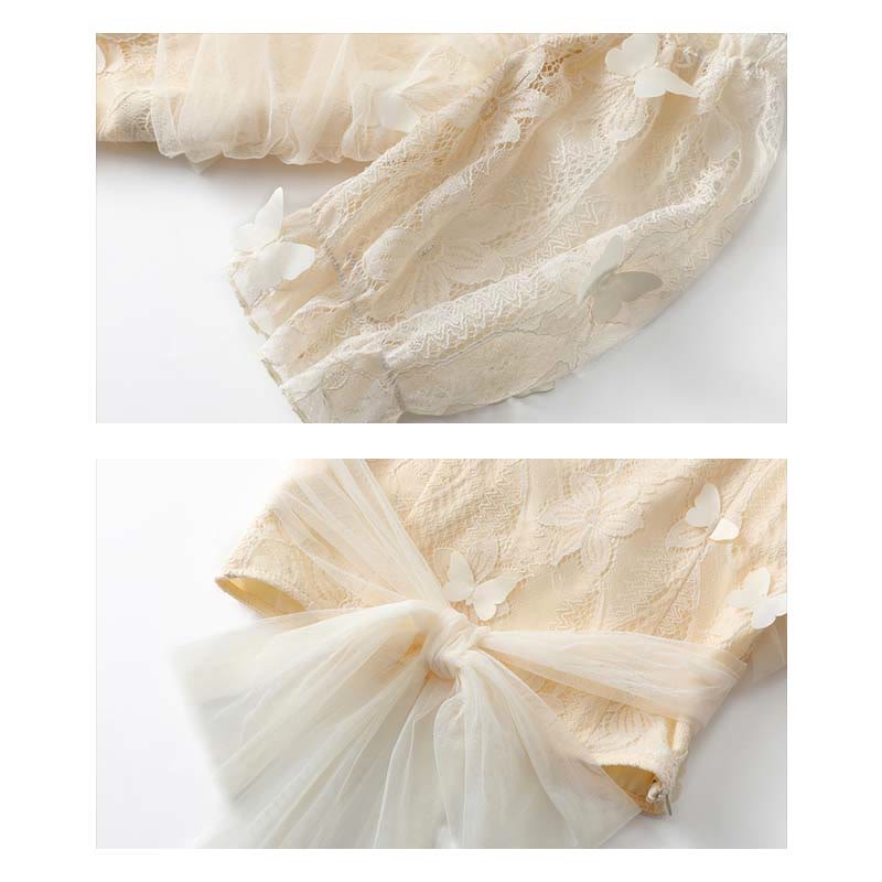 ボウノットバタフライチュールクロップトップTシャツフィッシュテールデニムスカート2ピースセット - image 13