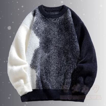 グラデーションファジーセーターコーデュロイパンツツーピース - グレーのセーター - 3XL - image 6