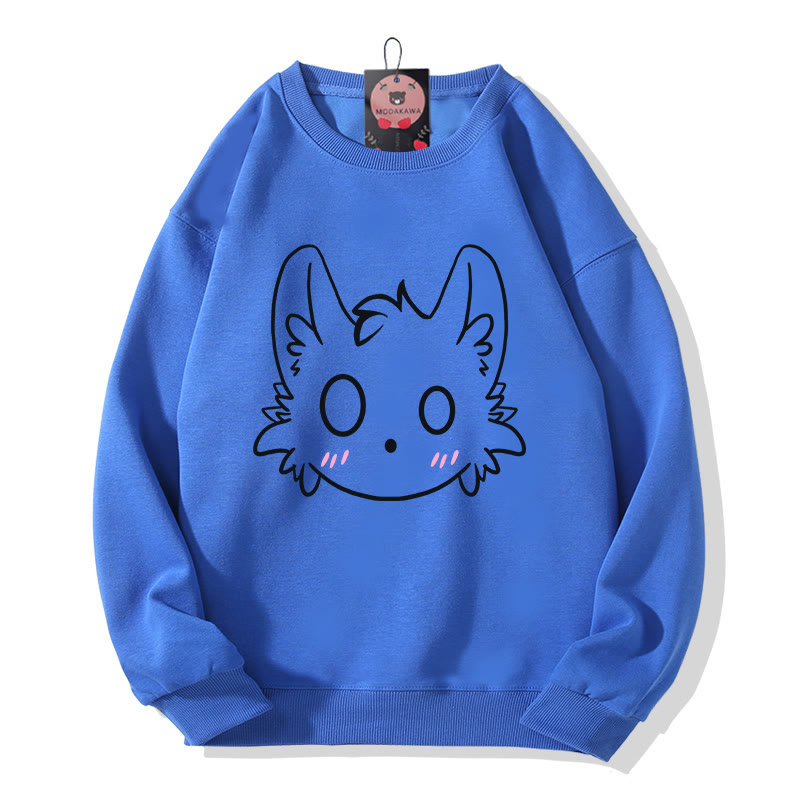 リトルモンスタープリント ラウンドカラー スウェットシャツ - Blue - 5XL - image 5