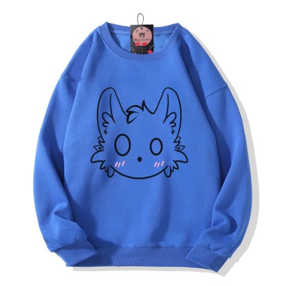 リトルモンスタープリント ラウンドカラー スウェットシャツ - Blue - 5XL - image 5