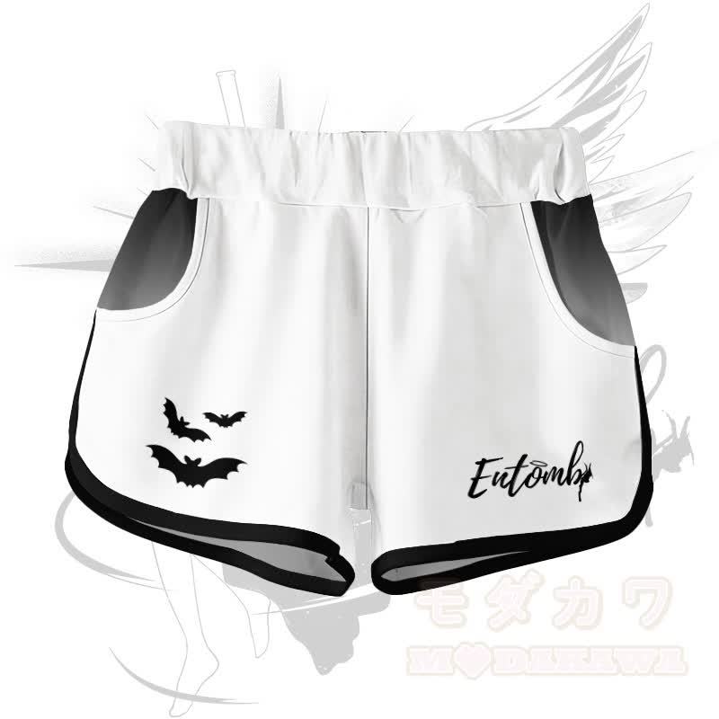 ENTOMB グラフィックグラデーションTシャツショーツModakawaマッチングアウトフィット - 白いショートパンツ - 5XL - image 8