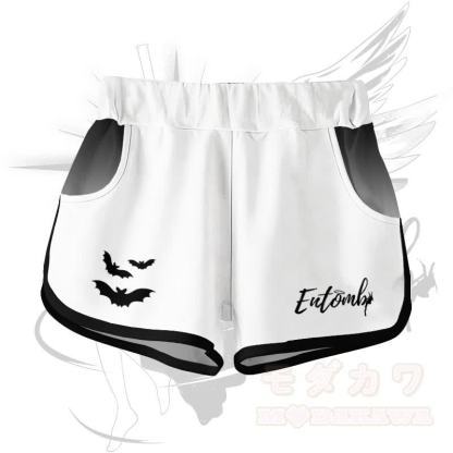 ENTOMB グラフィックグラデーションTシャツショーツModakawaマッチングアウトフィット - 白いショートパンツ - 5XL - image 8