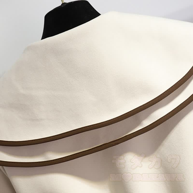 襟付きベルト付きパッド入りコート - image 4