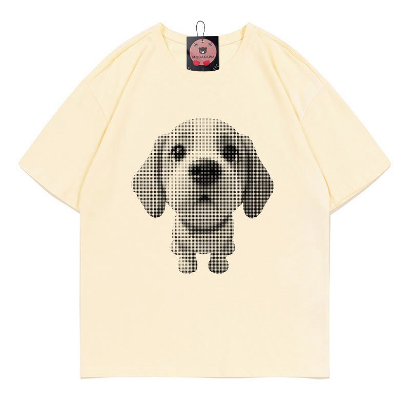 子犬プリントModakawaTシャツ - Apricot - 5XL - image 4