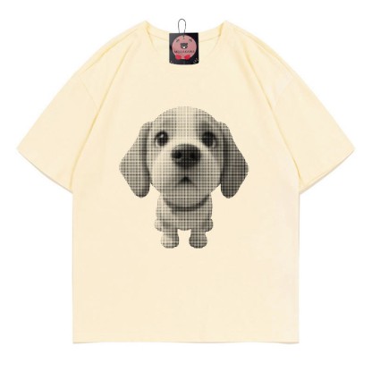 子犬プリントModakawaTシャツ - Apricot - 5XL - image 4