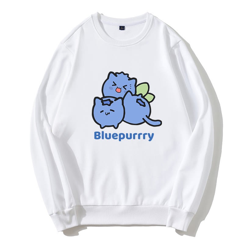 BLUEPURRRY ブルーベリーパーグラフィック ラウンドカラー スウェットシャツ - 白 - 5XL - image 5