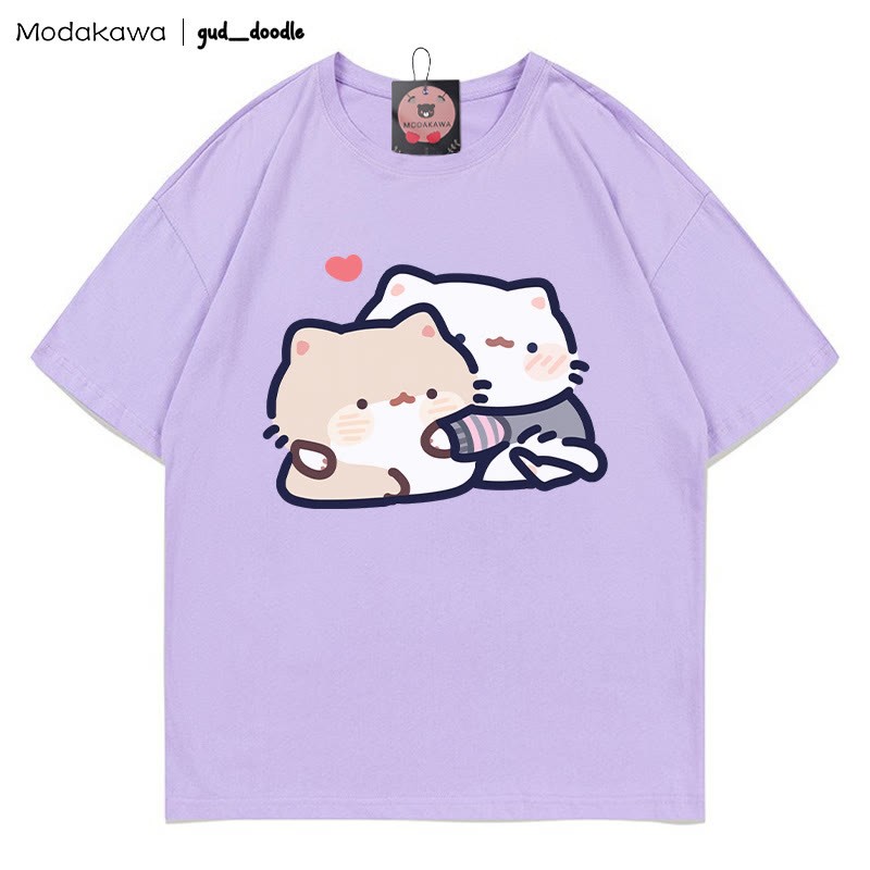 MODAKAWA X gud_doodleキティプリントTシャツ - Purple - 5XL - image 5