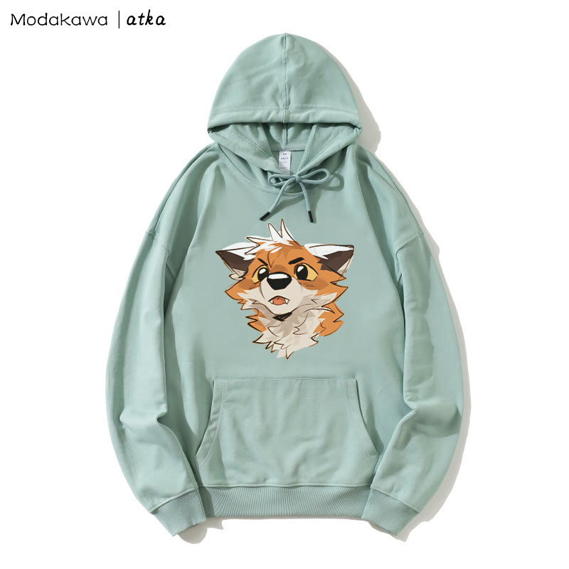 サプライズフォックスグラフィックパーカー - Green - 5XL - image 3