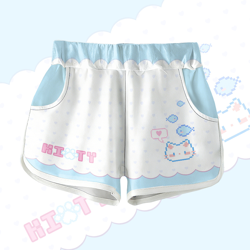 KITTY キャットフィッシュ グラフィックModakawaグラデーション ショーツ - Blue - 5XL - image 2