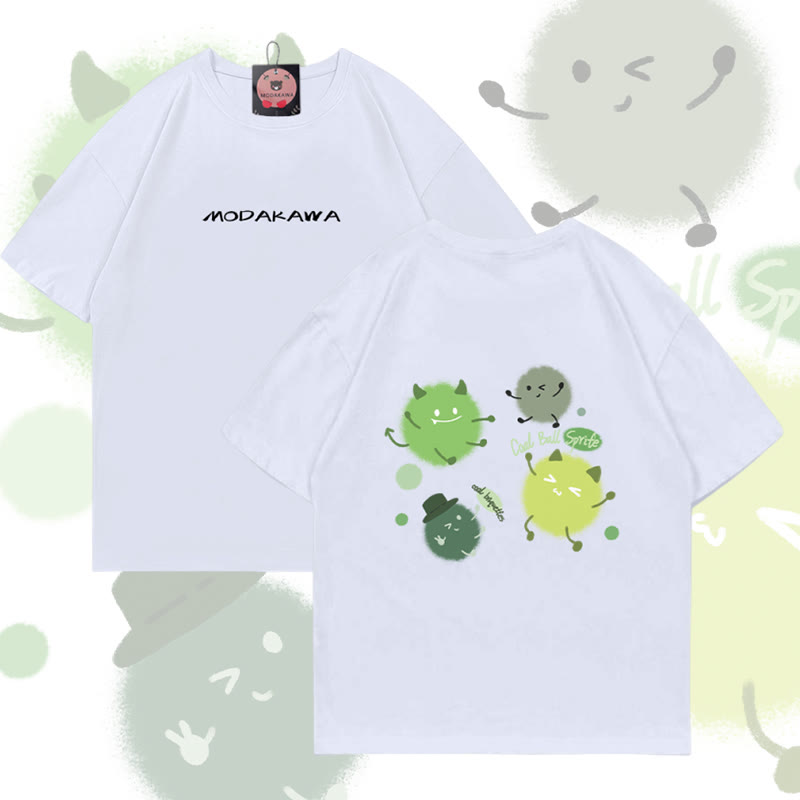Cute Germ Graphic Modakawa Cotton T-shirt - White - 5XL - image 3