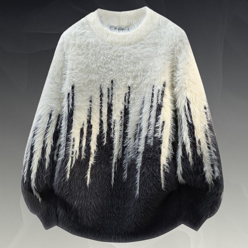 ふわふわニットセーター デニムパンツ ツーピース - Dark Grey Sweater - 2XL - image 9