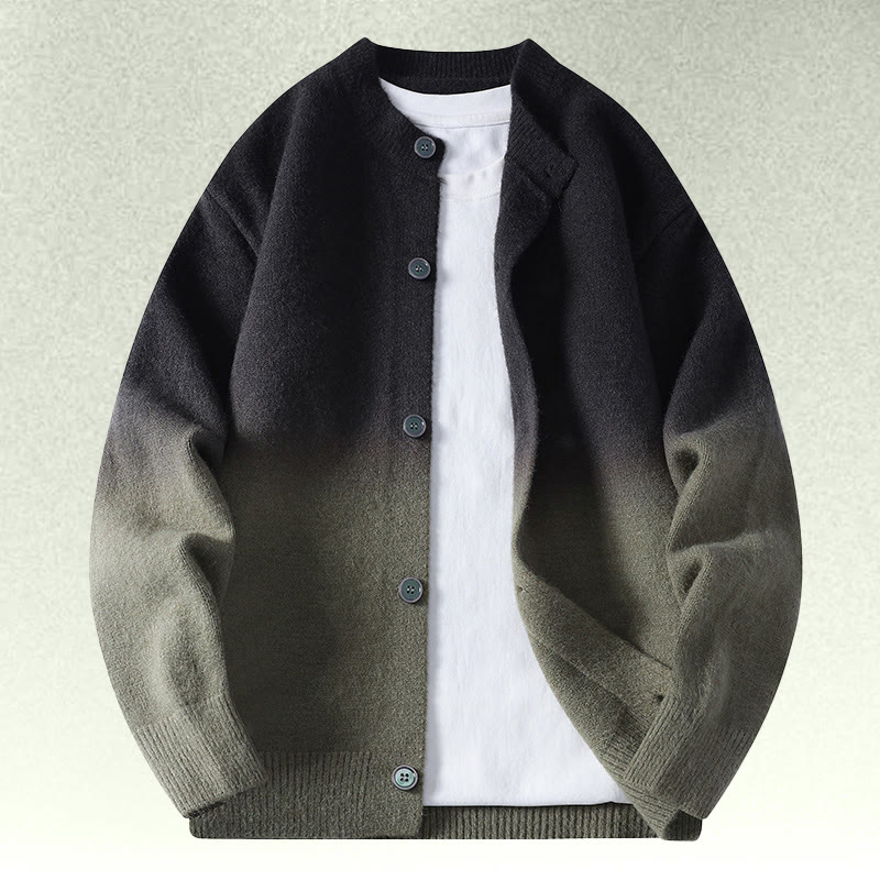 グラデーションニットカーディガンセーターコーデュロイパンツツーピース - Green Sweater - 4XL - image 11