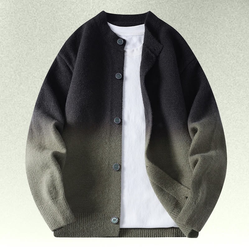 グラデーションニットカーディガンセーターコーデュロイパンツツーピース - Green Sweater - 4XL - image 11