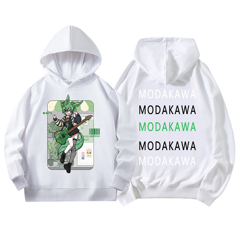 MODAKAWA X airii.exeギターガール レタープリント ルーズパーカー - White - 5XL - image 5
