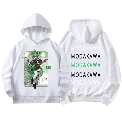 MODAKAWA X airii.exeギターガール レタープリント ルーズパーカー - White - 5XL - image 5