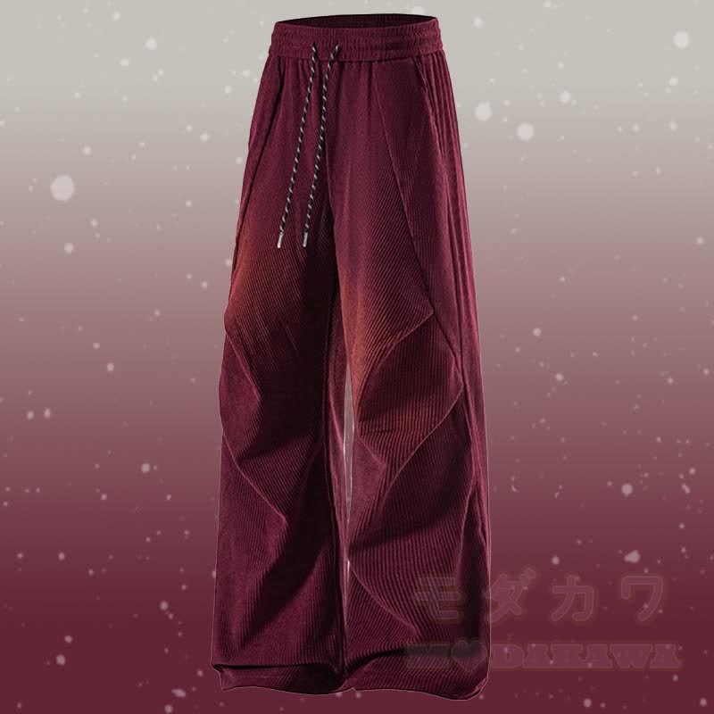 グラデーションファジーセーターコーデュロイパンツツーピース - ワインレッドパンツ - 3XL - image 11