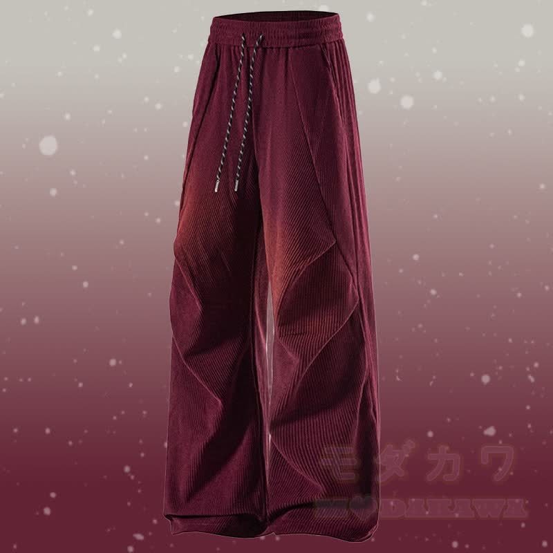 グラデーションファジーセーターコーデュロイパンツツーピース - ワインレッドパンツ - 3XL - image 11