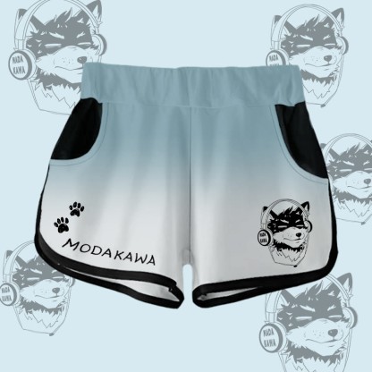 MODAKAWA グラデーション コーダ ヘッドホン付き グラフィック ショーツ - Teal&White - 5XL - image 3
