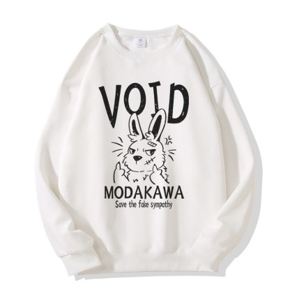 MODAKAWA VOID グランピーバニー グラフィック ユニセックス スウェットシャツ - White - 5XL - image 3