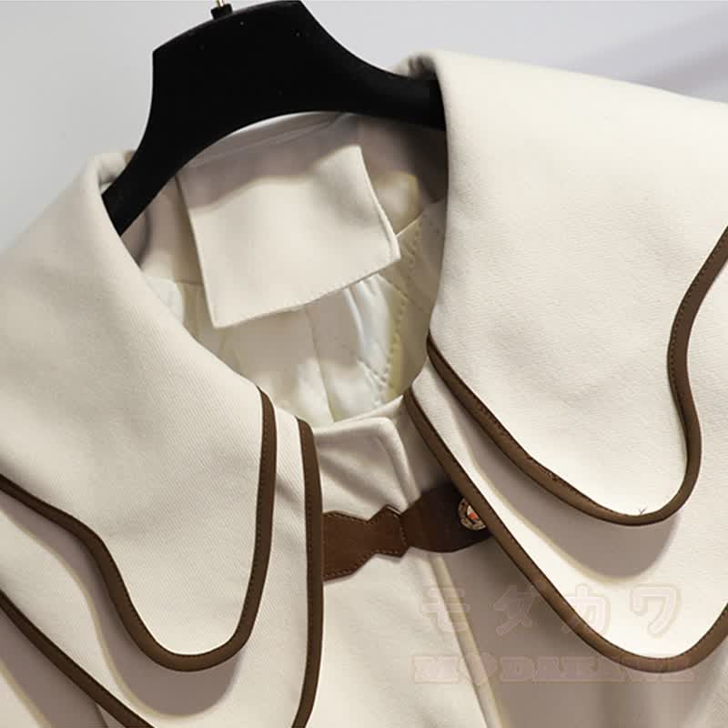 襟付きベルト付きパッド入りコート - image 3