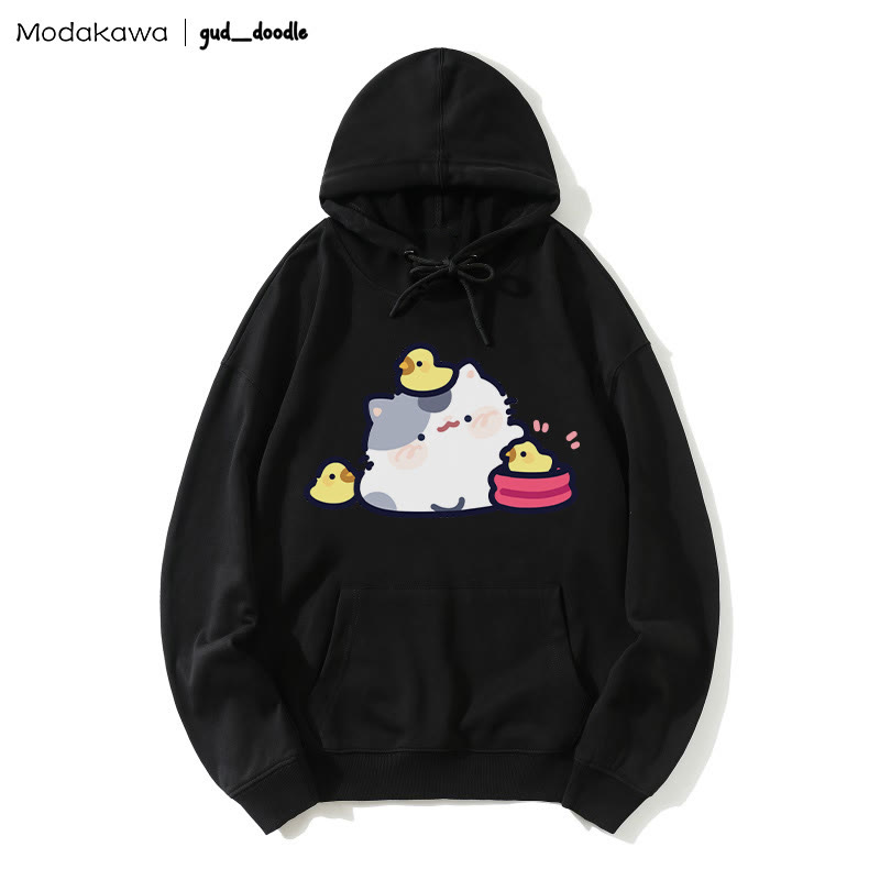 MODAKAWA X gud_doodleキティひよこプリント ルーズパーカー - Black - 5XL - image 5