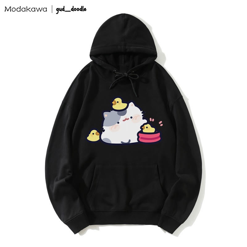 MODAKAWA X gud_doodleキティひよこプリント ルーズパーカー - Black - 5XL - image 5