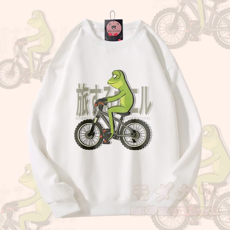 バイキングフロッググラフィックユニセックススウェットシャツ - 白 - 5XL - image 3