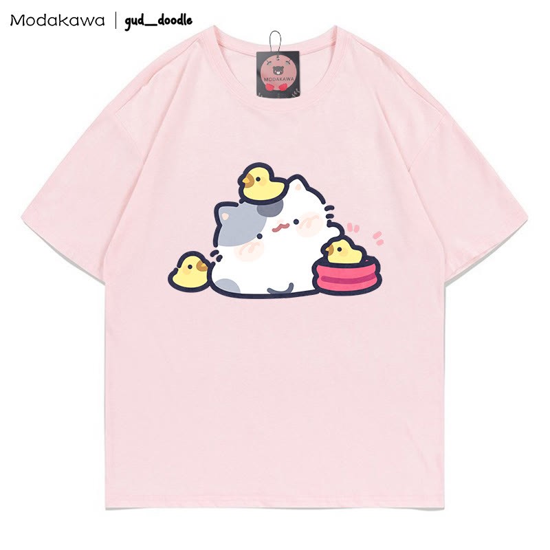 MODAKAWA X gud_doodleキティひよこプリントTシャツ - Pink - 5XL - image 6
