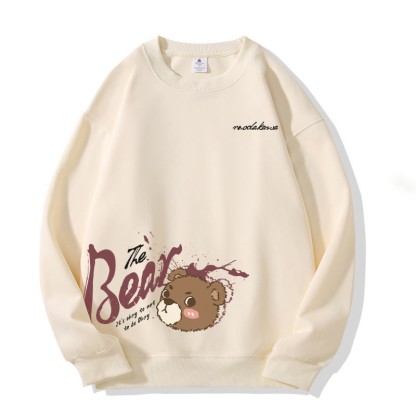 MODAKAWA IT'S OKAY TO NOT BE OKAY ベアグラフィック ユニセックス スウェットシャツ - Beige - 5XL - image 2