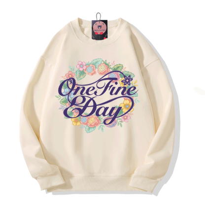 ONE FINE DAY 花柄グラフィックModakawaスウェットシャツ - Beige - 5XL - image 5