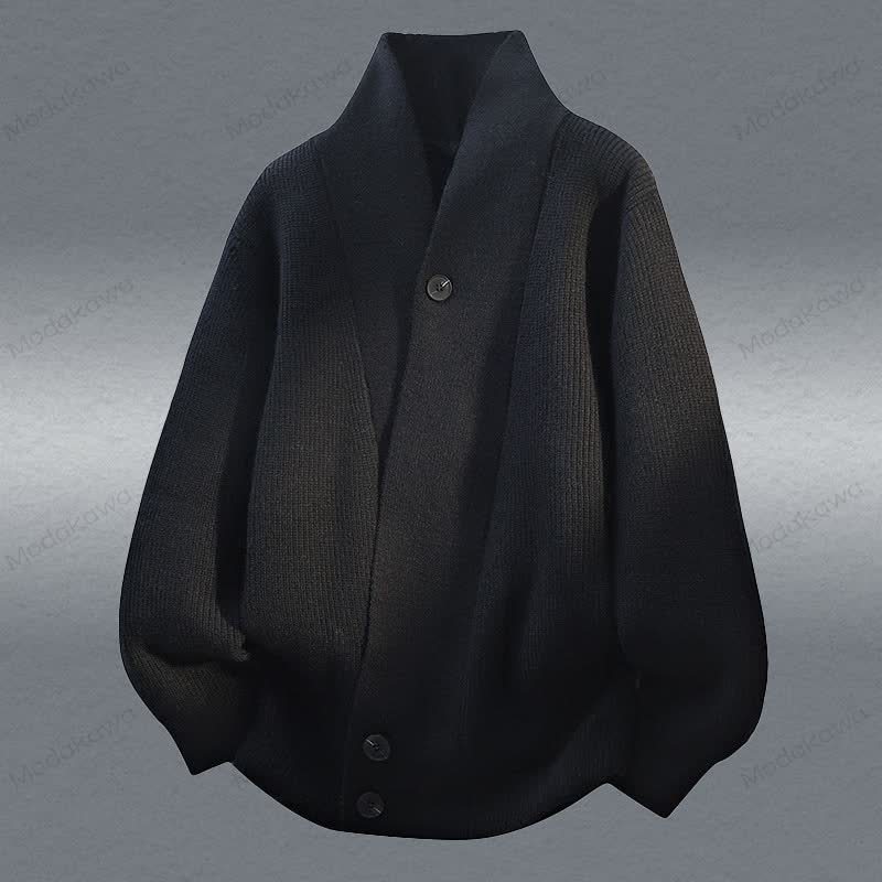 ニットカーディガン セーター コーデュロイパンツ ツーピース - 黒のセーター - 4XL - image 9