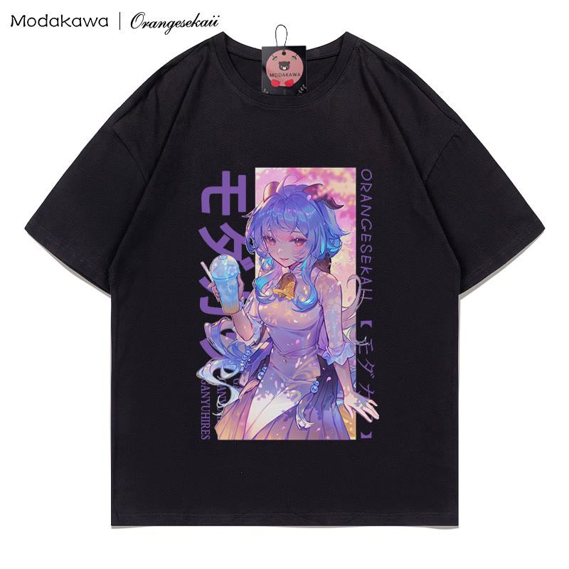 MODAKAWA × orangesekaii ganyuhires プリントTシャツ - Black - 5XL - image 3