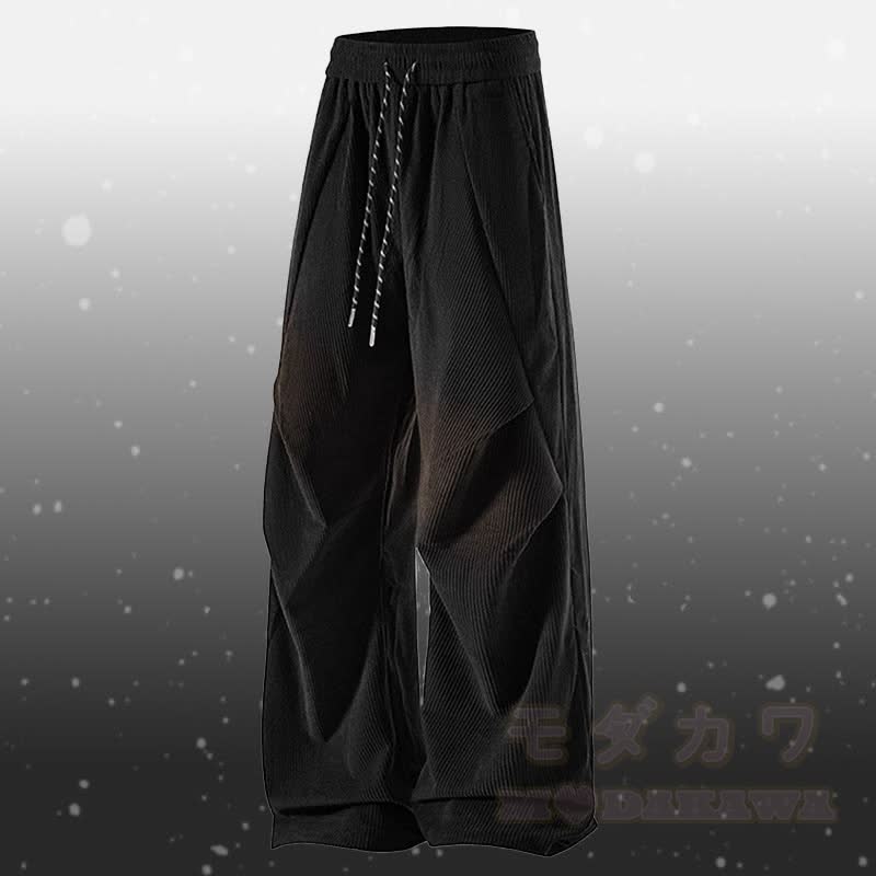 グラデーションファジーセーターコーデュロイパンツツーピース - 黒のパンツ - 3XL - image 9