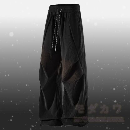 グラデーションファジーセーターコーデュロイパンツツーピース - 黒のパンツ - 3XL - image 9